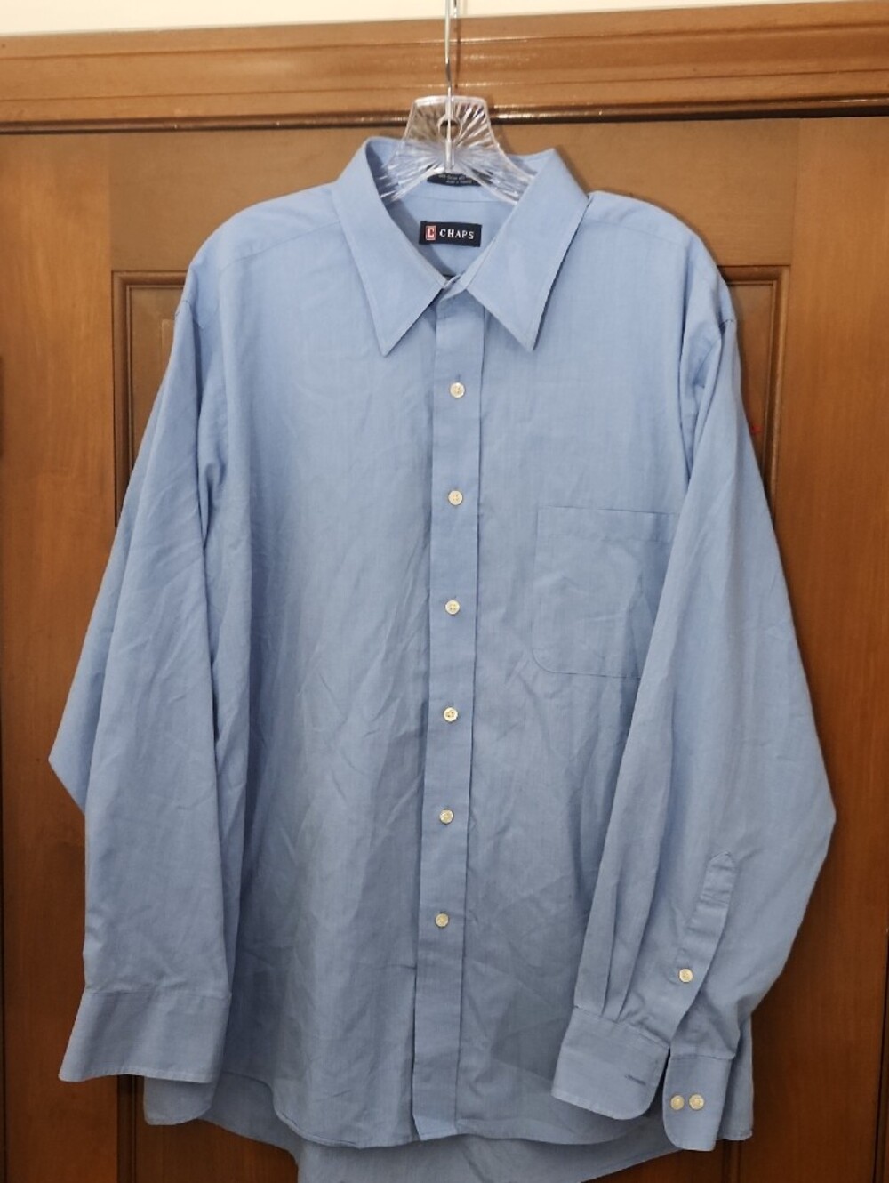 Chaps Men’s Sky Blue Button-Front Dress Shirt